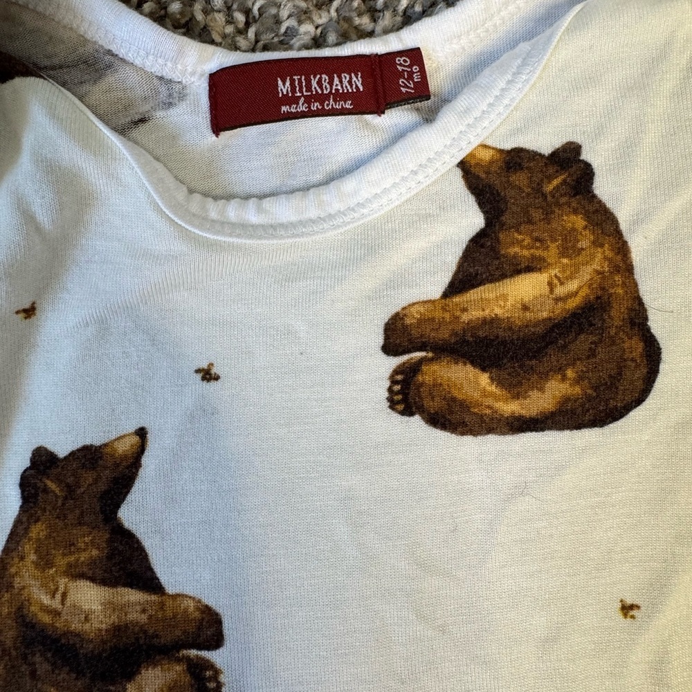 MILKBARN HONEY BEAR BAMBOO SHORT SLEEVE ONE PIECE - Picture 4 of 7